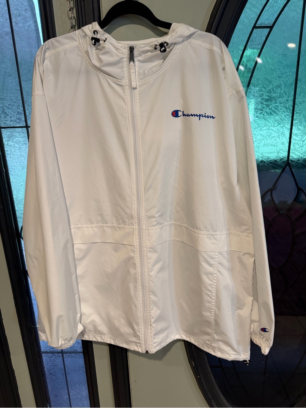 Champion White Hooded Athletic Jacket